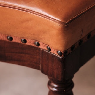 19th Century French Leather Captains' Chair
