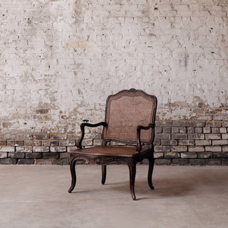 18th Century Louis XV Walnut and Cane Armchair
