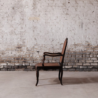 18th Century Louis XV Walnut and Cane Armchair
