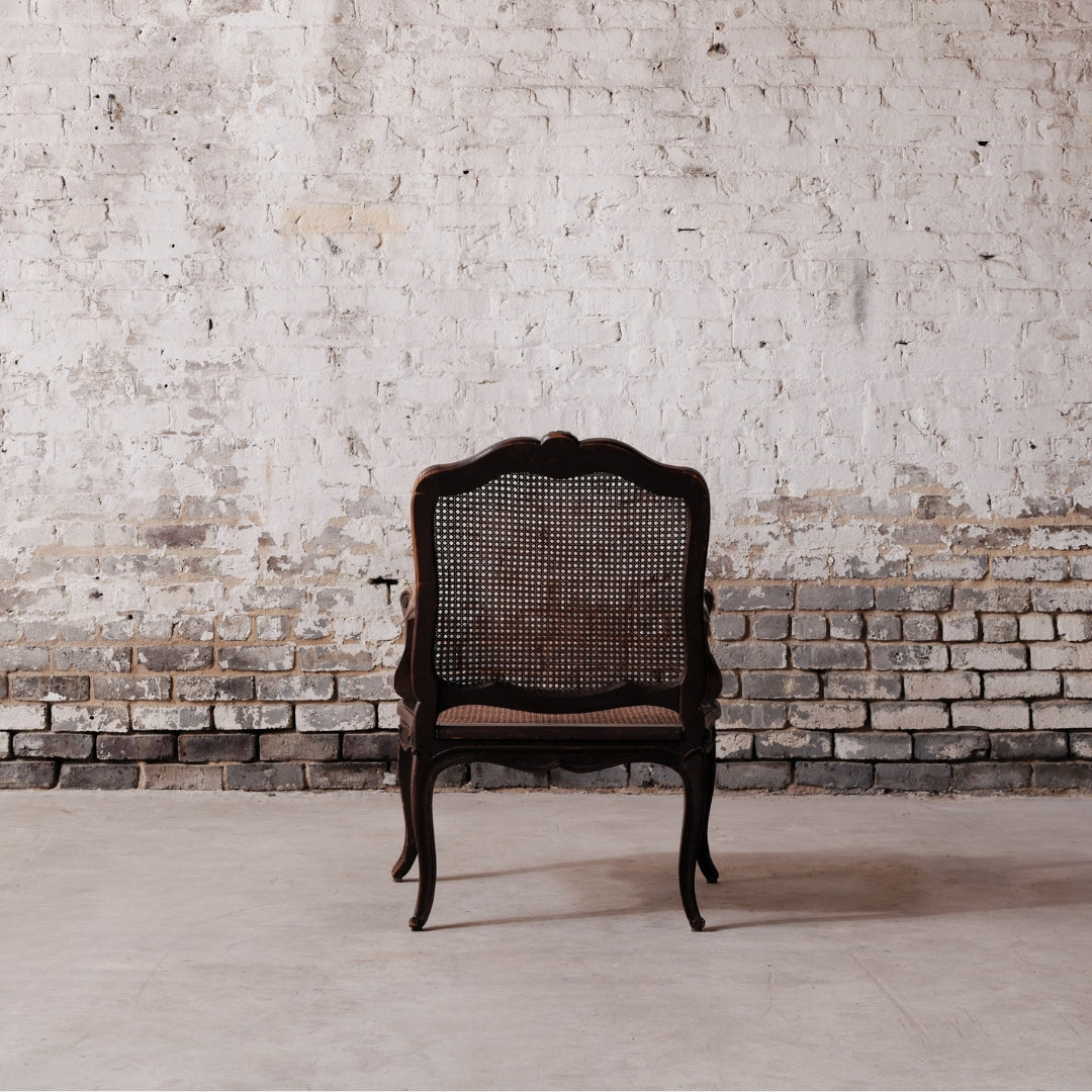 18th Century Louis XV Walnut and Cane Armchair - Thumbnail 3