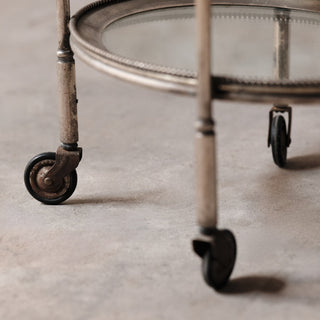 20th Century French Silver & Glass Bar Cart
