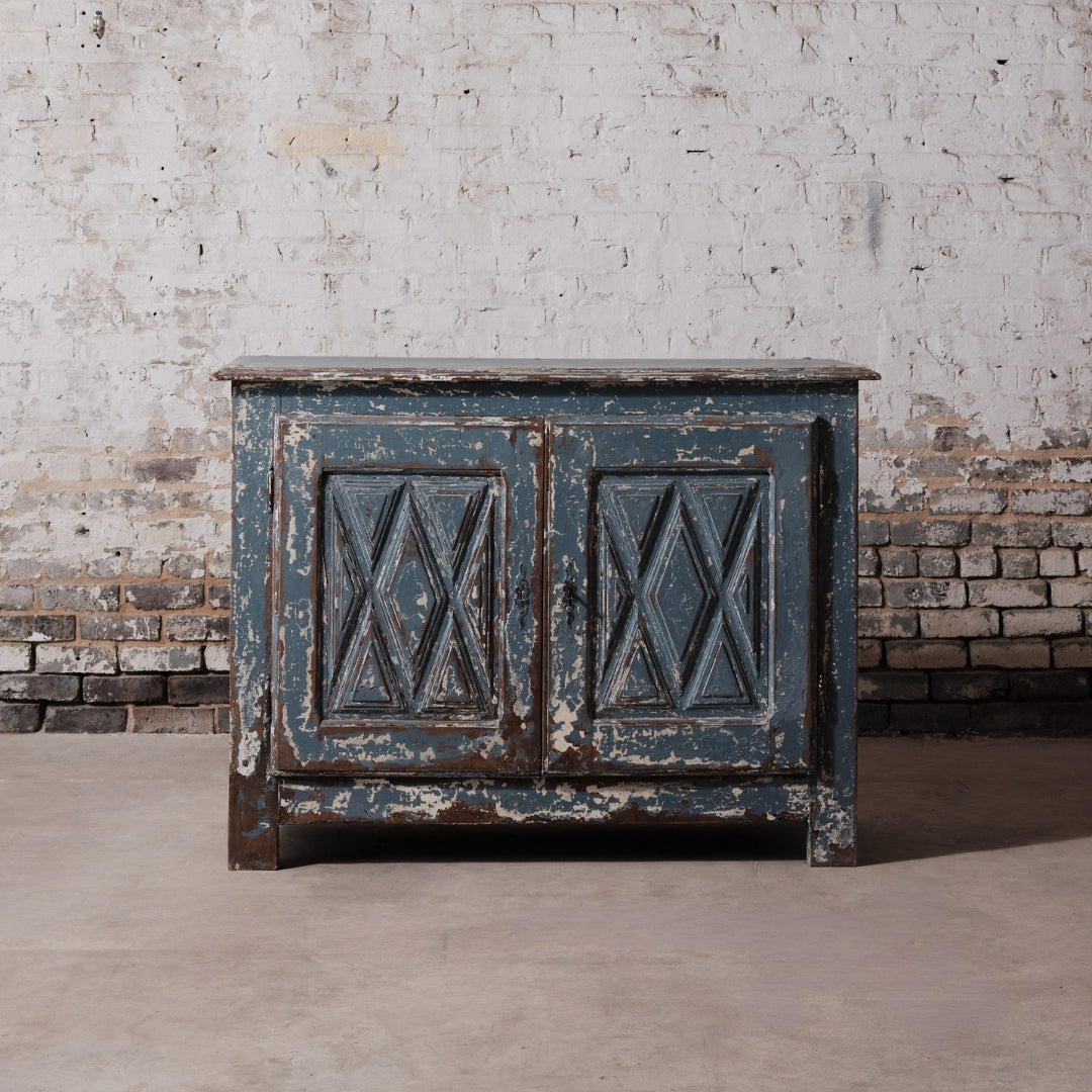 19th Century Spanish Walnut Blue Cabinet - Thumbnail 2