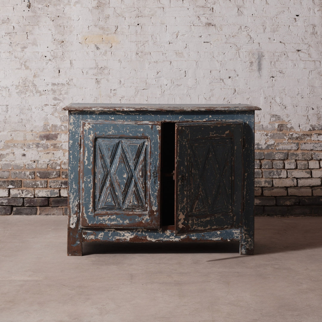19th Century Spanish Walnut Blue Cabinet - Thumbnail 3