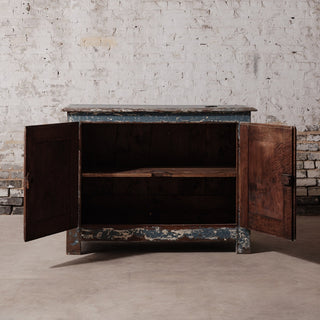 19th Century Spanish Walnut Blue Cabinet
