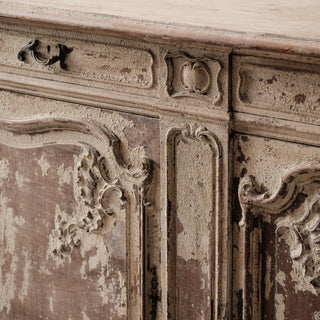 1920's French Distressed Walnut Serving Cabinet
