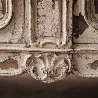 1920's French Distressed Walnut Serving Cabinet
