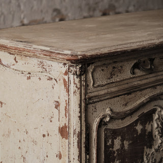 1920's French Distressed Walnut Serving Cabinet
