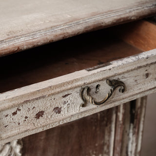 1920's French Distressed Walnut Serving Cabinet

