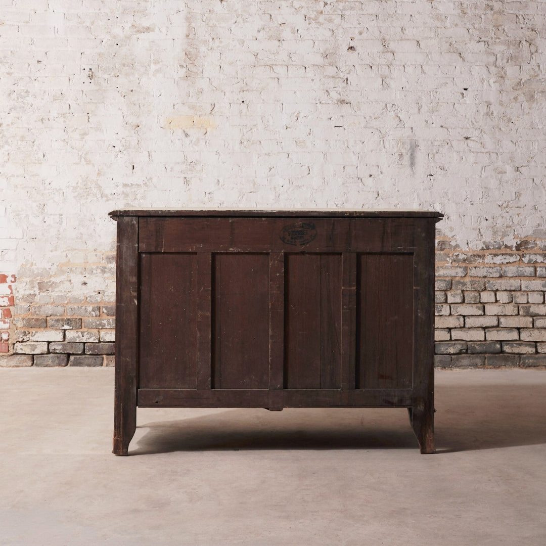 1920's French Distressed Walnut Serving Cabinet - Thumbnail 4