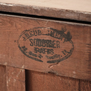 1920's French Distressed Walnut Serving Cabinet
