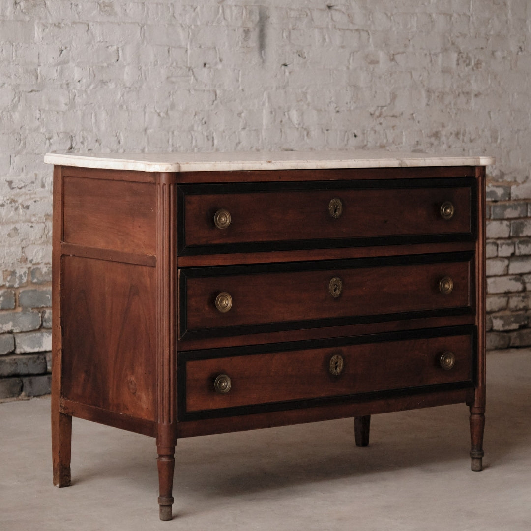 1780's French Louis XVI Walnut Chest - Thumbnail 3