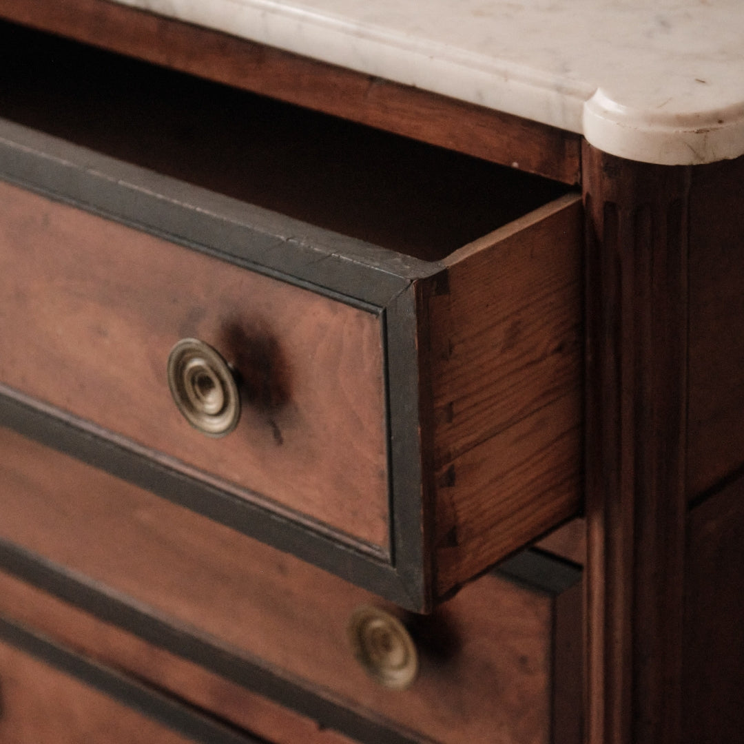 1780's French Louis XVI Walnut Chest - Thumbnail 5