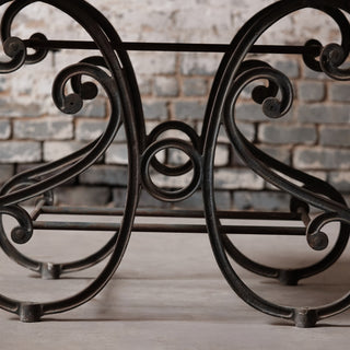 1920's French Baker's Table with White Marble Top
