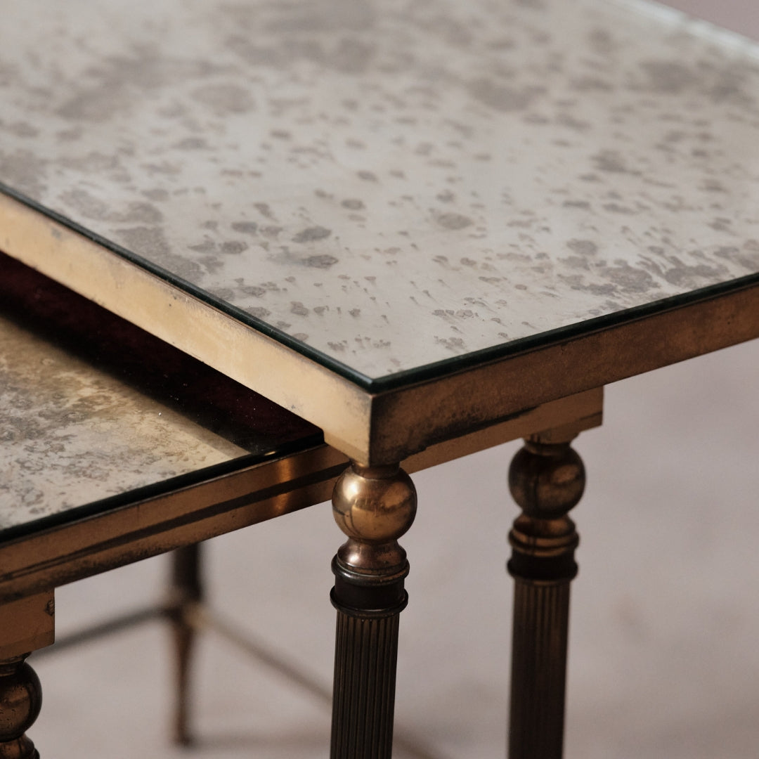 1950s French Mirrored Nesting Table (Set of 3) - Thumbnail 5