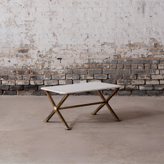 20th Century French Marble and Iron Coffee Table
