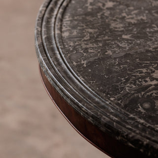 19th Century King Charles Mahogany Table with Marble Top
