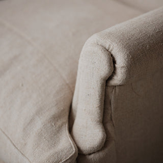 19th Century Italian Linen Wingback Chairs (Set of 2)
