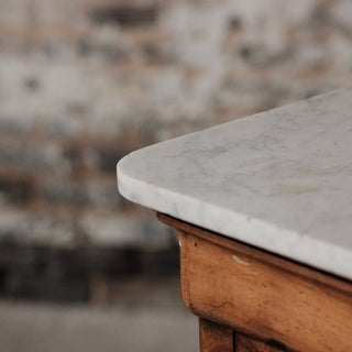 1850's Louis Phillipe Walnut Chest with White Marble Top
