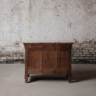 1850's Louis Phillipe Walnut Chest with White Marble Top
