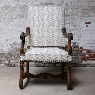 19th Century French Walnut Straight Back Armchair (Set of 2)
