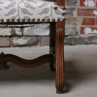 19th Century French Walnut Straight Back Armchair (Set of 2)
