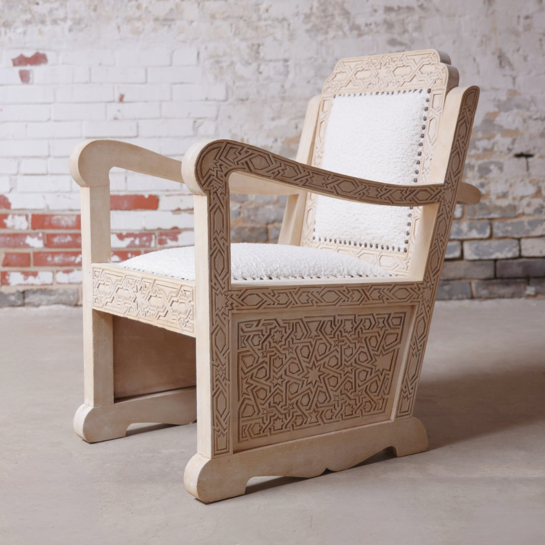 1920s French Moroccan Starburst Reclining Armchairs (Set of 2) - Thumbnail 5