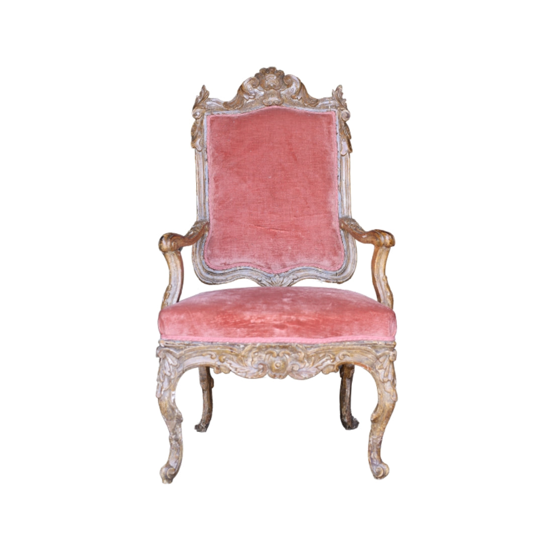 19th Century Louis XIV Giltwood Armchair