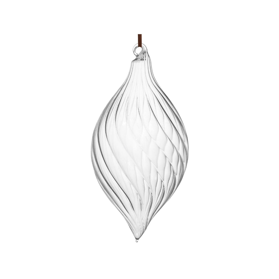 Glass Diagonal Swirl Drop Ornament - Thumbnail 2