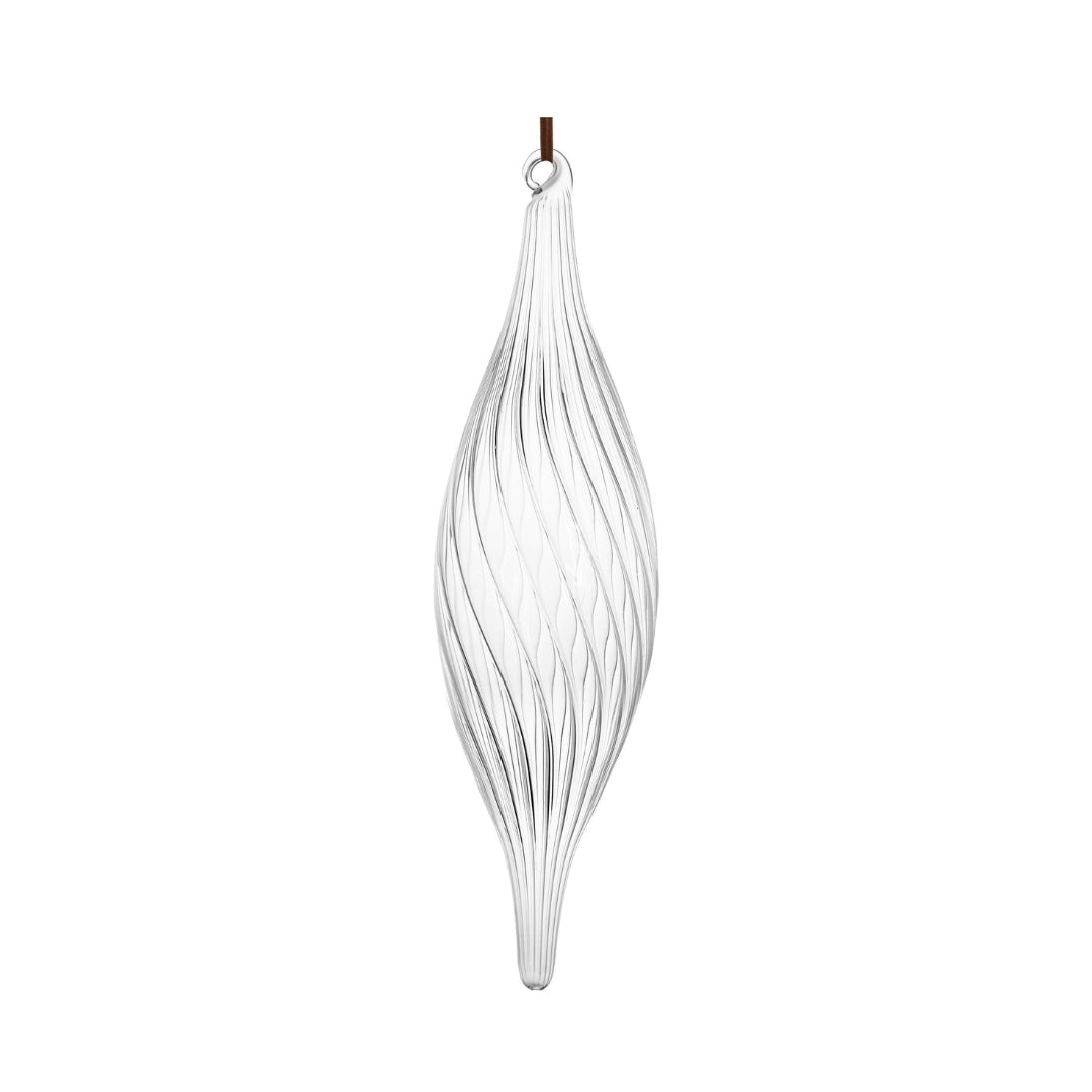 Glass Diagonal Swirl Drop Ornament