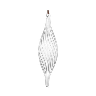 Glass Diagonal Swirl Drop Ornament

