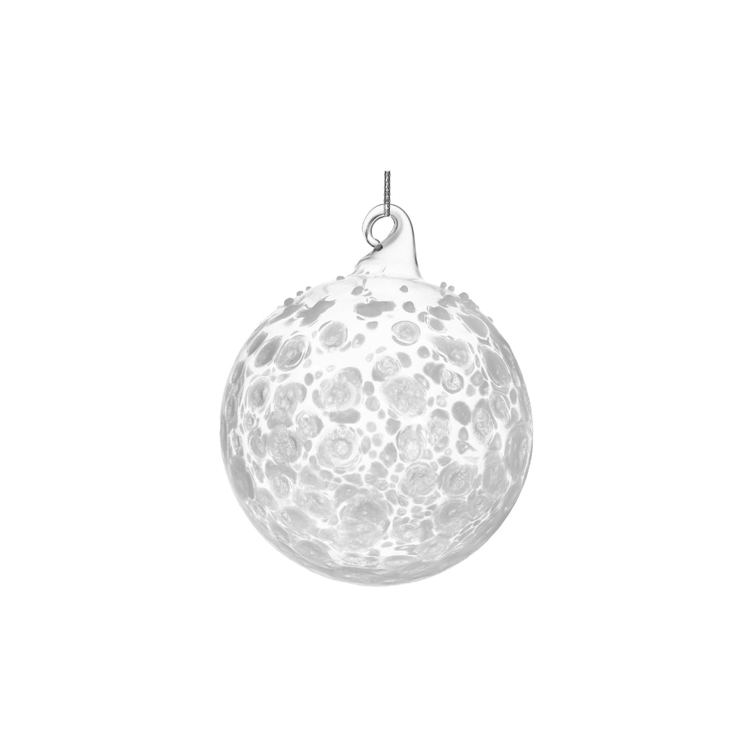 Glass Clear White Dots Ornament - Thumbnail 2