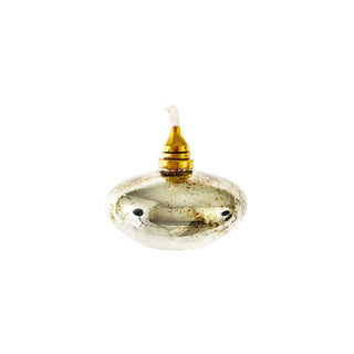 Aged Glass Oval Oil Lamp
