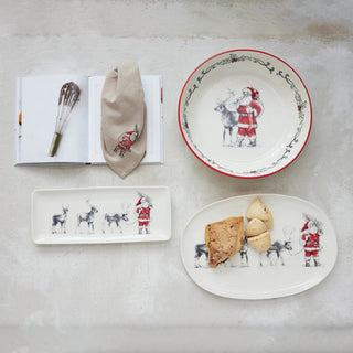 Santa Leading Reindeer Tray
