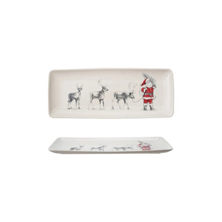 Santa Leading Reindeer Tray
