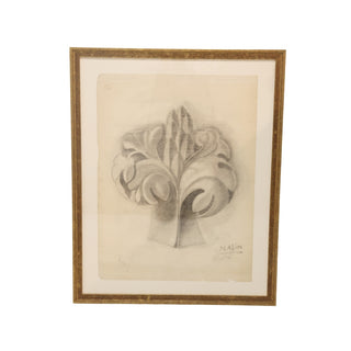 20th Century French Graphite Acanthus Drawing (D)
