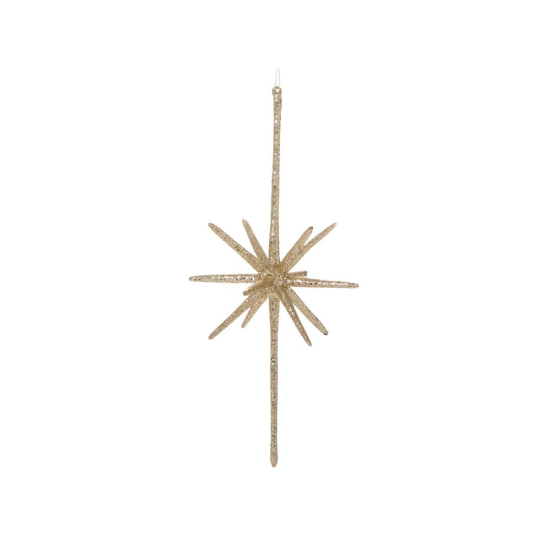 Tall Gold Glistening Star Ornament