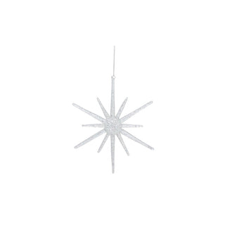 Short White Glistening Star Ornament
