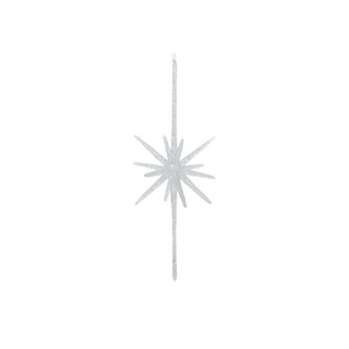 Tall White Glistening Star Ornament
