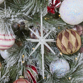 Tall White Glistening Star Ornament

