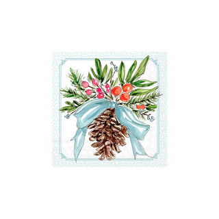 Pinecone and Ribbon Cocktail Napkins
