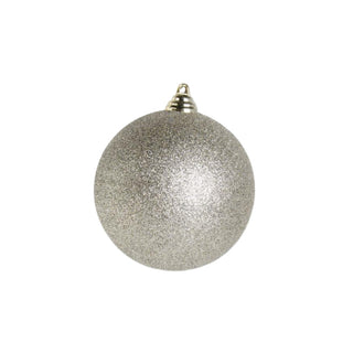 4.5" Champagne Silver Glitter Ornament
