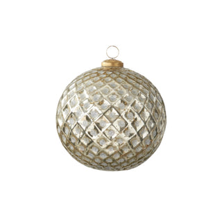 4" Gold Glitter Embossed Ornament
