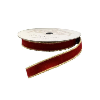 1" Red Velvet Gold Braid Edge (10 yd)
