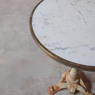 Vintage Marble Top Bistro Table
