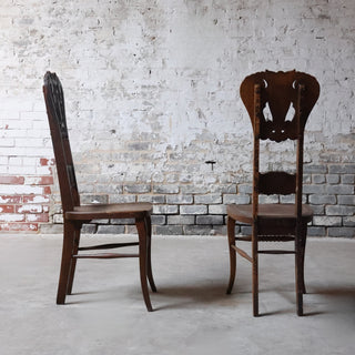 Vintage Carved Back Chairs (Set of 2)
