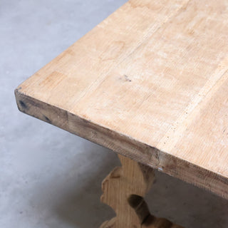 Bleached Dining Table with Iron Detail
