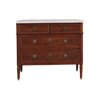 19th Century Louis XVI Chest with White Marble Top
