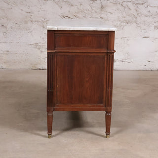 19th Century Louis XVI Chest with White Marble Top
