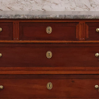 19th Century Louis XVI 3 Drawer Chest with Grey Marble Top
