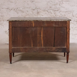 19th Century Louis XVI 3 Drawer Chest with Grey Marble Top
